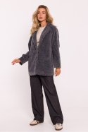 Płaszcz Damski Model MOE808 Grey - Moe Płaszcz Damski Model MOE808 Grey - Moe
