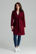 Płaszcz Damski Model L054 Bordo - Lenitif Płaszcz Damski Model L054 Bordo - Lenitif