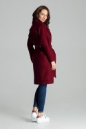 Płaszcz Damski Model L054 Bordo - Lenitif Płaszcz Damski Model L054 Bordo - Lenitif