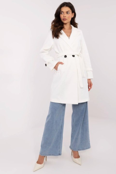 Płaszcz Damski Model MO-PL-5209.87 Ecru - Italy Moda Płaszcz Damski Model MO-PL-5209.87 Ecru - Italy Moda