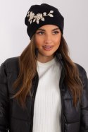 Czapka Model AT-CZ-2329-1.85 Black/Beige - AT Czapka Model AT-CZ-2329-1.85 Black/Beige - AT