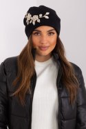 Czapka Model AT-CZ-2329-1.85 Black/Beige - AT Czapka Model AT-CZ-2329-1.85 Black/Beige - AT