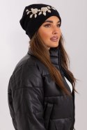 Czapka Model AT-CZ-2329-1.85 Black/Beige - AT Czapka Model AT-CZ-2329-1.85 Black/Beige - AT