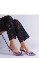 Fioletowe szpilki kaczuszki z otwartą pieta Perfecta - Solea Fioletowe szpilki kaczuszki z otwartą pieta Perfecta - Solea