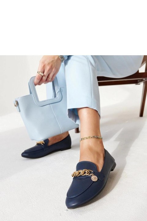 Granatowe mokasyny z łańcuszkiem Scaletta - Solea Granatowe mokasyny z łańcuszkiem Scaletta - Solea