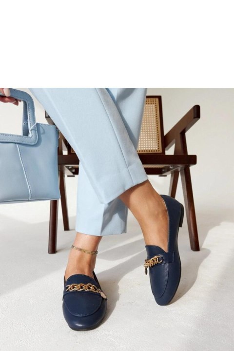 Granatowe mokasyny z łańcuszkiem Scaletta - Solea Granatowe mokasyny z łańcuszkiem Scaletta - Solea