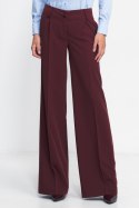 Bordowe spodnie typu wide leg SD81 Bordo - Nife Bordowe spodnie typu wide leg SD81 Bordo - Nife