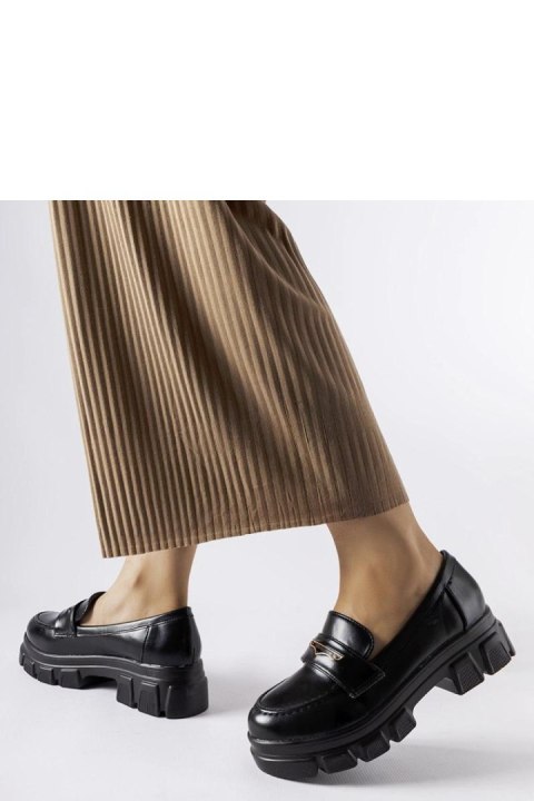 Czarne mokasyny z widocznym bieżnikiem Fuori - Solea Czarne mokasyny z widocznym bieżnikiem Fuori - Solea