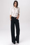 Czarne spodnie palazzo SD38 Black - Nife Czarne spodnie palazzo SD38 Black - Nife