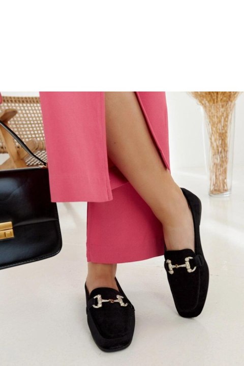 Czarne welurowe mokasyny z cyrkoniami Fabrizia - Solea Czarne welurowe mokasyny z cyrkoniami Fabrizia - Solea