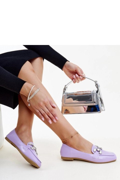 Fioletowe mokasyny z cyrkonową klamerką Mali - Solea Fioletowe mokasyny z cyrkonową klamerką Mali - Solea