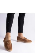 Karmelowe mokasyny damskie z eko zamszu Sandoval - Solea Karmelowe mokasyny damskie z eko zamszu Sandoval - Solea