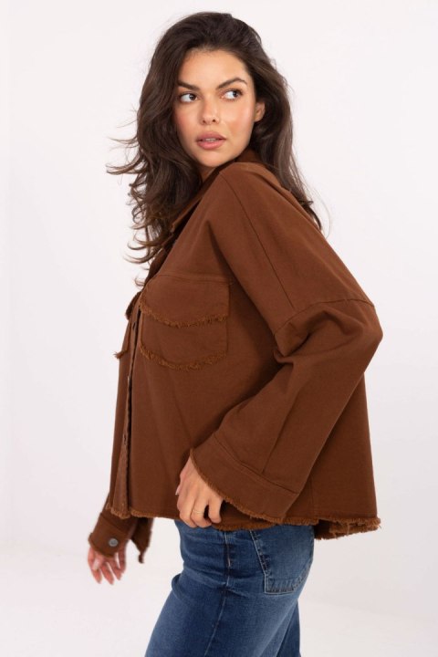 Koszula Damska Model IT-KS-FL5779.87 Brown - Rue Paris Koszula Damska Model IT-KS-FL5779.87 Brown - Rue Paris