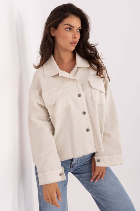 Koszula Damska Model IT-KS-FL5779.87 Light Beige - Rue Paris Koszula Damska Model IT-KS-FL5779.87 Light Beige - Rue Paris