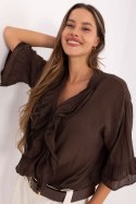 Koszula Damska Model MI-KS-92224.95 Dark Brown - Italy Moda