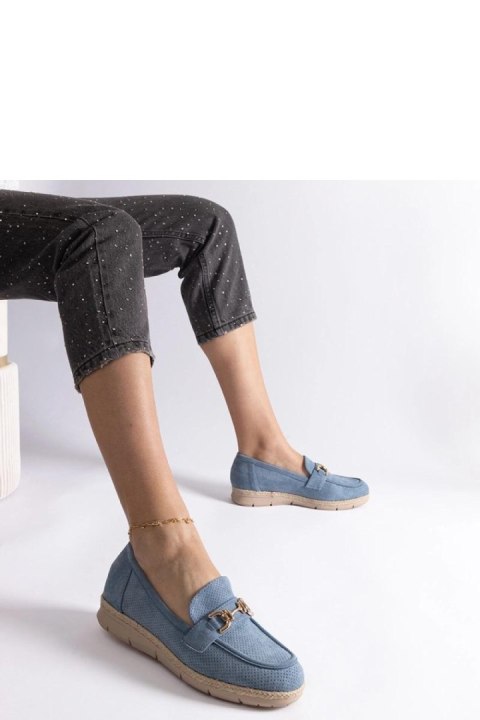 Niebieskie mokasyny damskie z eko zamszu Sandoval - Solea Niebieskie mokasyny damskie z eko zamszu Sandoval - Solea