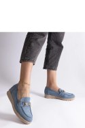Niebieskie mokasyny damskie z eko zamszu Sandoval - Solea Niebieskie mokasyny damskie z eko zamszu Sandoval - Solea