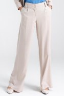 Spodnie lniane wide leg SD85 Beige - Nife Spodnie lniane wide leg SD85 Beige - Nife