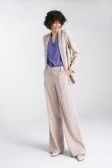Spodnie lniane wide leg SD85 Beige - Nife Spodnie lniane wide leg SD85 Beige - Nife