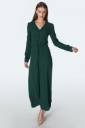 Sukienka Długa sukienka w kolorze butelkowej zieleni S154 Green - Nife Sukienka Długa sukienka w kolorze butelkowej zieleni S154 Green - Nife