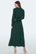 Sukienka Długa sukienka w kolorze butelkowej zieleni S154 Green - Nife Sukienka Długa sukienka w kolorze butelkowej zieleni S154 Green - Nife