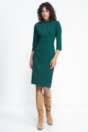 Sukienka Zielona sukienka z rękawem 3/4 S234 Green - Nife Sukienka Zielona sukienka z rękawem 3/4 S234 Green - Nife