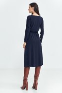 Sukienka z gumką w pasie S259 Navy - Nife Sukienka z gumką w pasie S259 Navy - Nife