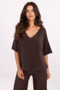 Sweter Damski Model IT-SW-2202.52 Dark Brown - Italy Moda Sweter Damski Model IT-SW-2202.52 Dark Brown - Italy Moda