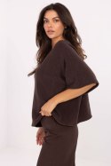 Sweter Damski Model IT-SW-2202.52 Dark Brown - Italy Moda Sweter Damski Model IT-SW-2202.52 Dark Brown - Italy Moda