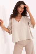 Sweter Damski Model IT-SW-2202.52 Light Beige - Italy Moda Sweter Damski Model IT-SW-2202.52 Light Beige - Italy Moda