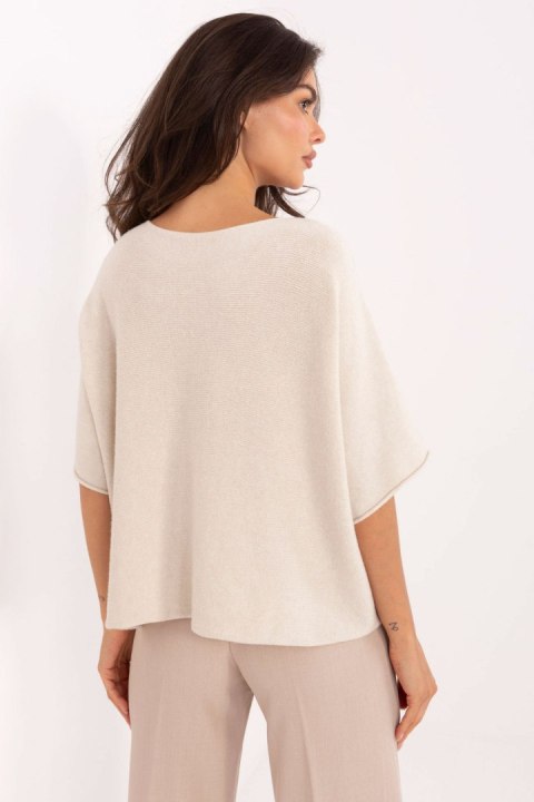 Sweter Damski Model IT-SW-2202.52 Light Beige - Italy Moda Sweter Damski Model IT-SW-2202.52 Light Beige - Italy Moda