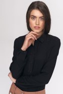 Czarna koszula body B164 Black - Nife Czarna koszula body B164 Black - Nife