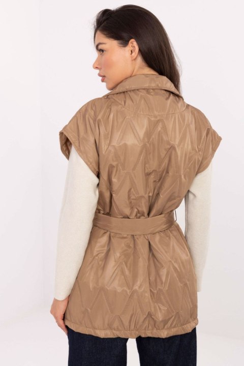 Kamizelka Model IT-KZ-FL9603.87 Camel - Rue Paris Kamizelka Model IT-KZ-FL9603.87 Camel - Rue Paris