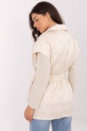 Kamizelka Model IT-KZ-FL9603.87 Light Beige - Rue Paris Kamizelka Model IT-KZ-FL9603.87 Light Beige - Rue Paris