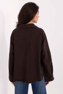 Koszula Damska Model IT-KS-FL5779.87 Dark Brown - Rue Paris Koszula Damska Model IT-KS-FL5779.87 Dark Brown - Rue Paris