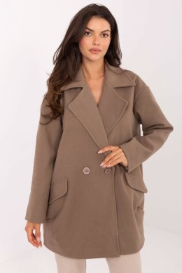 Płaszcz Damski Model IT-PL-A9582.86 Dark Beige - Rue Paris