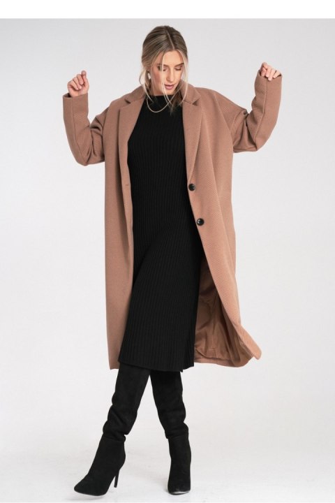 Płaszcz Damski Model M1111 Beige - Figl Płaszcz Damski Model M1111 Beige - Figl