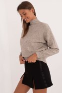 Sweter Damski Model AT-SW-2339.54 Dark Beige - AT Sweter Damski Model AT-SW-2339.54 Dark Beige - AT