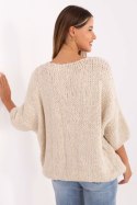 Sweter Damski Model IT-SW-7703.70 Light Beige - Italy Moda Sweter Damski Model IT-SW-7703.70 Light Beige - Italy Moda