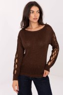 Sweter Damski Model MI-SW-1606.96 Dark Brown - Italy Moda Sweter Damski Model MI-SW-1606.96 Dark Brown - Italy Moda