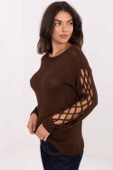 Sweter Damski Model MI-SW-1606.96 Dark Brown - Italy Moda Sweter Damski Model MI-SW-1606.96 Dark Brown - Italy Moda