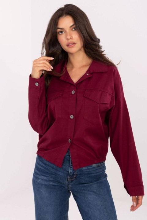 Koszula Damska Model IT-KS-FL9273.86 Bordo - Rue Paris Koszula Damska Model IT-KS-FL9273.86 Bordo - Rue Paris