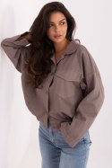 Koszula Damska Model IT-KS-FL9273.86 Dark Beige - Rue Paris Koszula Damska Model IT-KS-FL9273.86 Dark Beige - Rue Paris