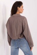 Koszula Damska Model IT-KS-FL9273.86 Dark Beige - Rue Paris Koszula Damska Model IT-KS-FL9273.86 Dark Beige - Rue Paris