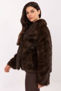 Kurtka Damska Model IT-KR-2501.43P Dark Brown - Rue Paris Kurtka Damska Model IT-KR-2501.43P Dark Brown - Rue Paris