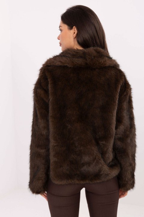 Kurtka Damska Model IT-KR-2501.43P Dark Brown - Rue Paris Kurtka Damska Model IT-KR-2501.43P Dark Brown - Rue Paris