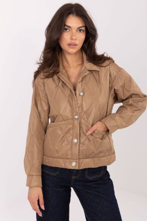 Kurtka Damska Model IT-KR-FL9626.77 Camel - Rue Paris Kurtka Damska Model IT-KR-FL9626.77 Camel - Rue Paris