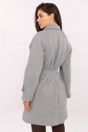 Płaszcz Damski Model IT-PL-A9589.58 White/Grey - Rue Paris Płaszcz Damski Model IT-PL-A9589.58 White/Grey - Rue Paris