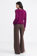 Spodnie z zakładkami wide leg SD102 Brown - Nife Spodnie z zakładkami wide leg SD102 Brown - Nife