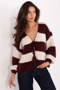 Sweter Damski Model MI-SW-0109.79 Bordo - Rue Paris Sweter Damski Model MI-SW-0109.79 Bordo - Rue Paris